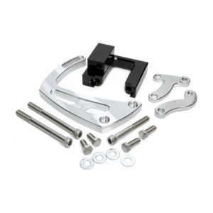 MARCH PERFORMANCE #23004 Chevy BB Power Steering Braket clear powder coat