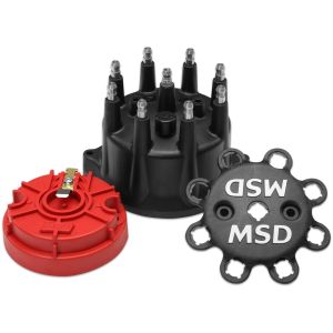 MSD IGNITION #84317 Distributor Cap & Rotor Kit Small Diameter Black