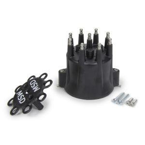 MSD IGNITION #84333 Distributor Cap & Ret- Chevy V8 HEI- Black