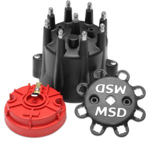 MSD IGNITION #84336 Distributor Cap & Rotor Kit Chevy V8 HEI Black