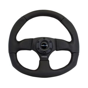 NRG INNOVATION #RST-009R Steering Wheel 350mm 3in Dish Black Leather