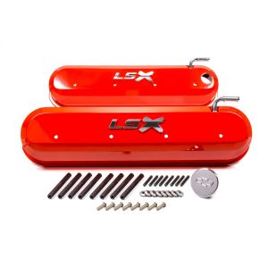 PROFORM #141-257 GM LS Valve Covers - Slant Edge - Orange