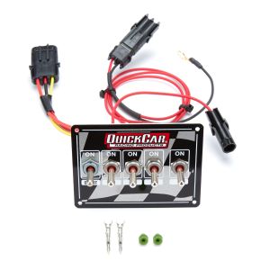 QUICKCAR RACING PRODUCTS #50-1731 Ignition Panel - Single Ing. w/Acc Switches Chck