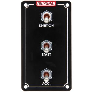 QUICKCAR RACING PRODUCTS #50-7931 Ign. Panel Extreme Vert. 3 Switch Single Ignition