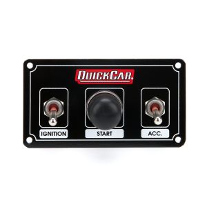 QUICKCAR RACING PRODUCTS #50-820 Ignition Panel Black w/ Weatherproof Switches