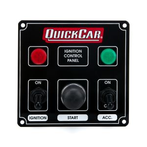 QUICKCAR RACING PRODUCTS #50-822 Ignition Panel Black w/ 1 Acc. & Lights