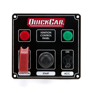 QUICKCAR RACING PRODUCTS #50-823 Ignition Panel Black w/ 2 Acc. & Lights