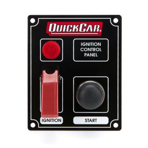 QUICKCAR RACING PRODUCTS #50-853 Ignition Panel Black w/ Flip Switch & Lights