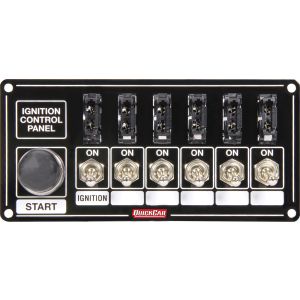 QUICKCAR RACING PRODUCTS #50-863 Ignition Panel Black Fused w/Start Button
