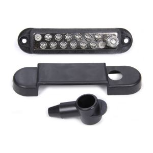 QUICKCAR RACING PRODUCTS #57-8022 Black Terminal Buss Bar w/Covers