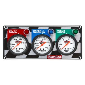 QUICKCAR RACING PRODUCTS #61-6012 3 Gauge Panel OP/WT/FP