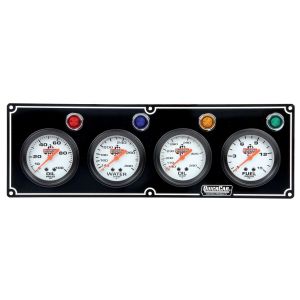 QUICKCAR RACING PRODUCTS #61-6721 4 Gauge Panel  OP/WT/OT/ FP Black