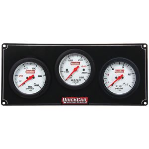 QUICKCAR RACING PRODUCTS #61-7012 3 Gauge Extreme Panel OP/WT/FP
