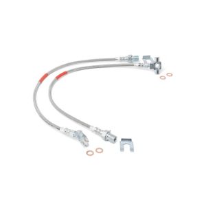 ROUGH COUNTRY #89340S Front Extended Stainless Steel Brake Lines for 4