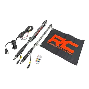 ROUGH COUNTRY #93002 LED Light Whip Kit 2ft Multi-Color Pair