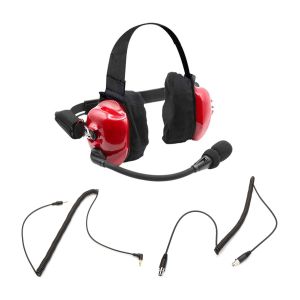 RUGGED RADIOS #H80-RD Headset Track Talk Red Linkable Intercom