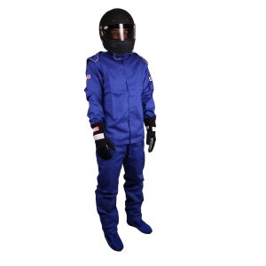 RJS SAFETY #200410304 Pants Blue Medium SFI-1 FR Cotton