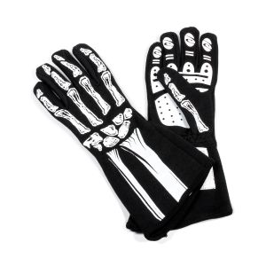RJS SAFETY #600080138 Double Layer White Skeleton Gloves Large
