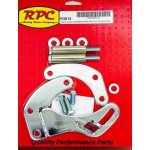 RACING POWER CO-PACKAGED #R3814 SBC Saginaw Power Steer Bracket Swp Chrome
