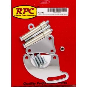 RACING POWER CO-PACKAGED #R3830 SBC Saginaw Power Steer Bracket Lwp Chrome