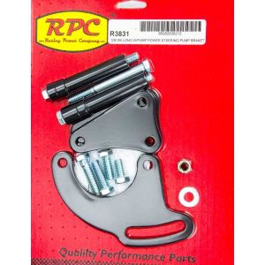 RACING POWER CO-PACKAGED #R3831 SBC Saginaw Power Steer Bracket Lwp Black