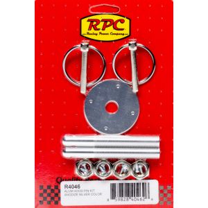 RACING POWER CO-PACKAGED #R4046 Alum Hood Pin Kit Anodiz e Silver