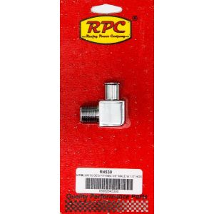 RACING POWER CO-PACKAGED #R4530 90 Degree Alum Fitting 5/8 x 1/2 Chrome