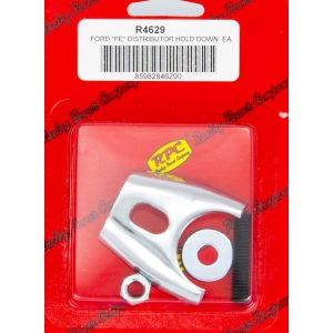 RACING POWER CO-PACKAGED #R4629 Ford FE Comp Style Distributor Clamp Chrome