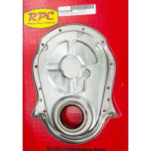 RACING POWER CO-PACKAGED #R4935RAW BBC Steel Timing Chain Cover Unplated