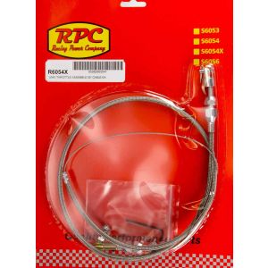RACING POWER CO-PACKAGED #R6054X Stainless Throttle Cable 36in