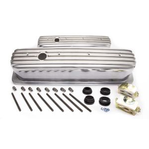 RACING POWER CO-PACKAGED #R6191 SBC Alum Finned Tall Center Bolt V/C Polished