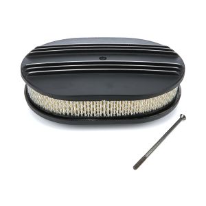 RACING POWER CO-PACKAGED #R6313BK Air Filter 12X2 Oval Aluminum Finned Black