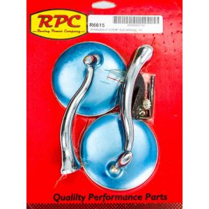 RACING POWER CO-PACKAGED #R6615 Stainless Retro Street Rod Mirrors