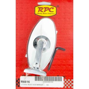RACING POWER CO-PACKAGED #R6616 Chrome Steel Oval 5in Interior Mirror