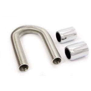 RACING POWER CO-PACKAGED #R7305 24in Stainless Hose Kit w/Chrome Ends