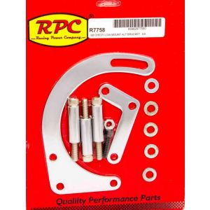 RACING POWER CO-PACKAGED #R7758 55-69 SBC Steel Low Mt Alt Bracket Chrome