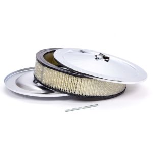 RACING POWER CO-PACKAGED #R8000 14x3 Muscle Car Plain Flat Base A/C Chrome