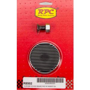 RACING POWER CO-PACKAGED #R8502 Round Brake Pedal Chrome Steel