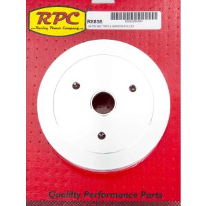 RACING POWER CO-PACKAGED #R8858 SBC Triple Groove Lower Pulley SWP Satin