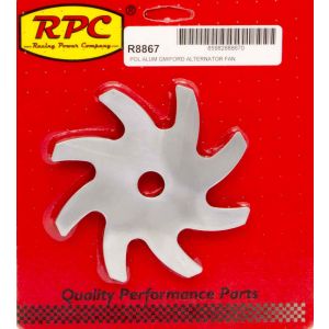RACING POWER CO-PACKAGED #R8867 Alternator Pulley Fan Polished Aluminum