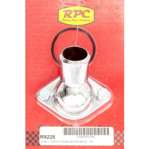 RACING POWER CO-PACKAGED #R9228 55-64 Chevy V8 Steel 45 Deg Water Neck Chrome