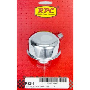 RACING POWER CO-PACKAGED #R9241 Chrome Push In Breather w/Tube 2-3/4in Dia 3/4NK