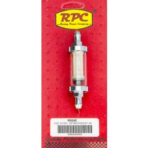 RACING POWER CO-PACKAGED #R9247 5/16in Chrome/Clear Fuel Filter