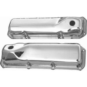RACING POWER CO-PACKAGED #R9295 Chrome Steel Valve Cover Ford 351C-351M-400 Pair