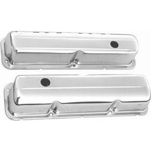RACING POWER CO-PACKAGED #R9296 Chrome Steel Valve Cover Ford 353-428 Pair