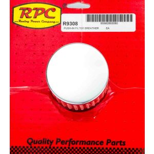 RACING POWER CO-PACKAGED #R9308 Chrome Push In Breather w/o Shield 3in Tall Each
