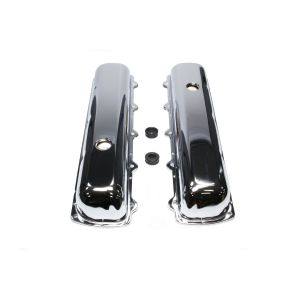 RACING POWER CO-PACKAGED #R9391 Chrome Steel Oldsmobile Short Valve Cover Pair