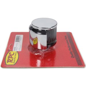 RACING POWER CO-PACKAGED #R9516BK Push In Breather 3in Tall Chrome/Black