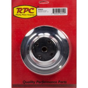 RACING POWER CO-PACKAGED #R9605 Chrome Steel Water Pump Pulley 2groove Long WP