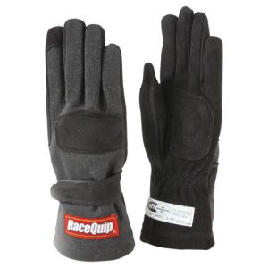 RACEQUIP #355005RQP Gloves Double Layer Large Black SFI